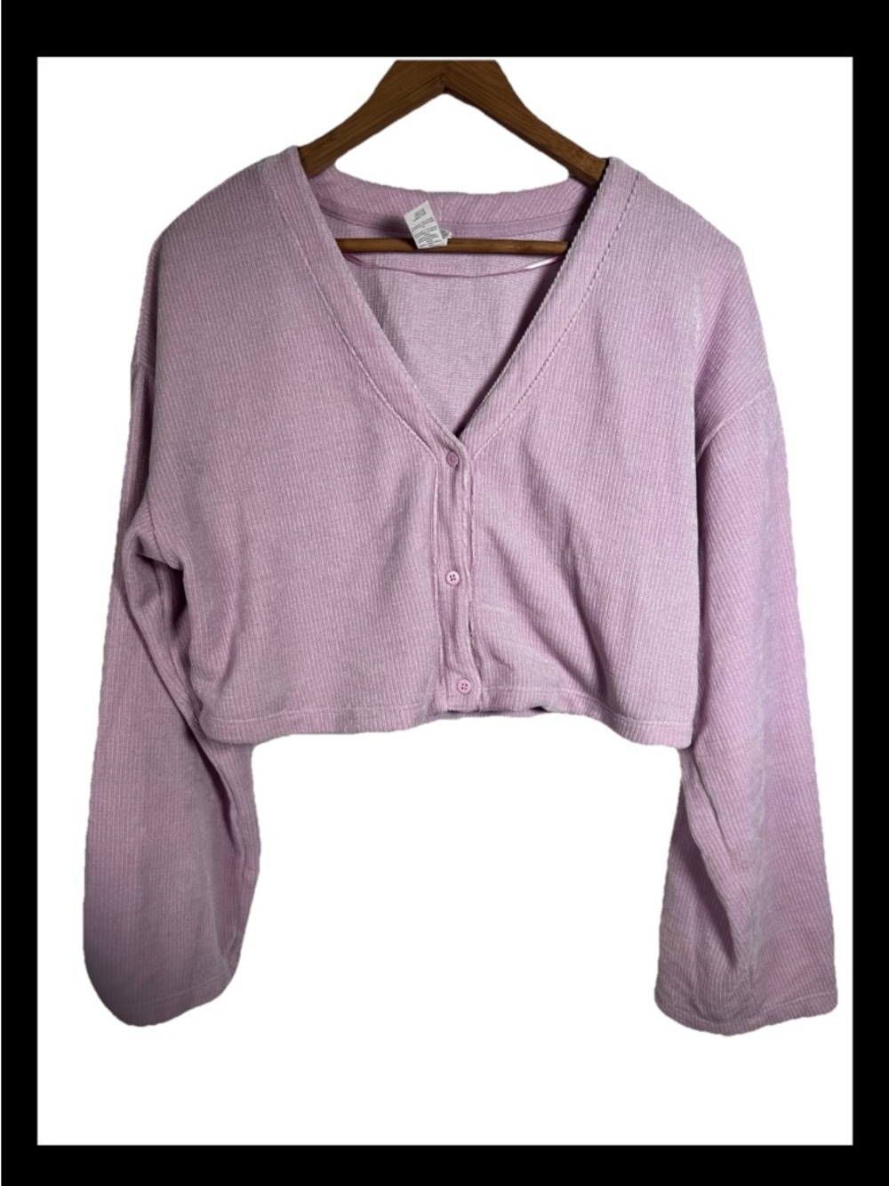 Alo Yoga Chenille Chalet Cardigan Size M Pink Sugarplum Cropped Sweater Button